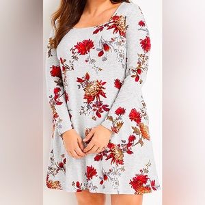 Plus Size 24/7 Floral Swing Dress with Pockets